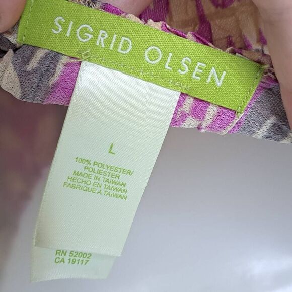 Sigrid Olsen Women's Y2K Crinkle Blouse size Large - Picture 5 of 5